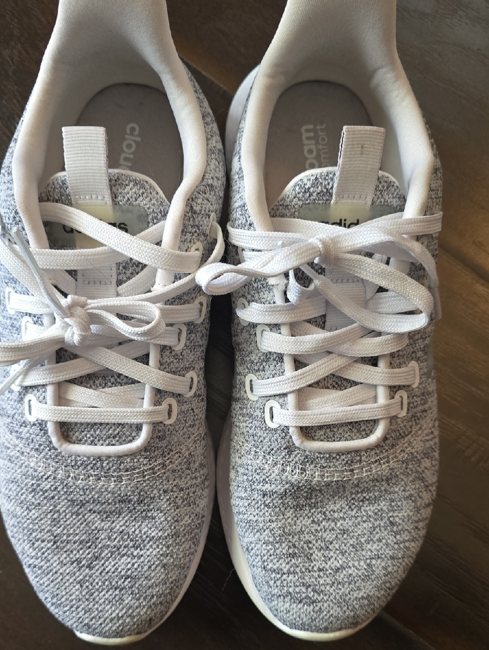 adidas Grey Marled Knit Running Sneakers